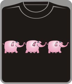 Прикольные футболки: розовые слоники